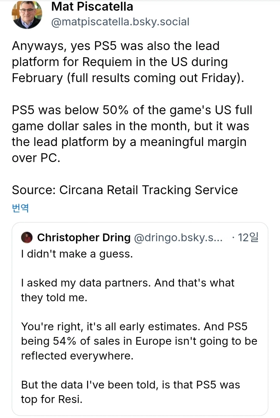 미국 2월 바이오하자드 레퀴엠의 주요 플랫폼은 PS5, PC와는 상당한 차이_1.webp