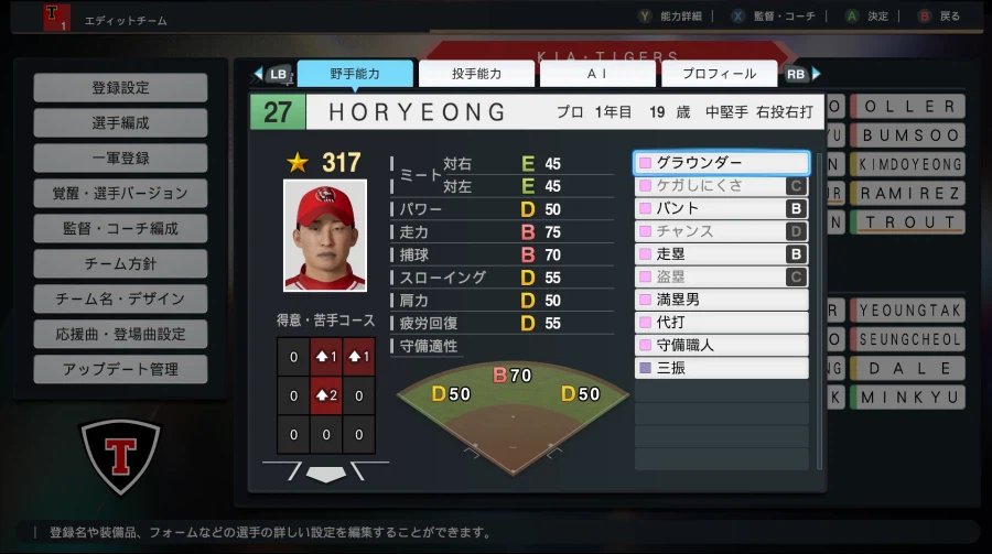 [프로야구스피리츠2026] 기아타이거즈 KBO 구단 영문 풀로스터 업로드_7.webp