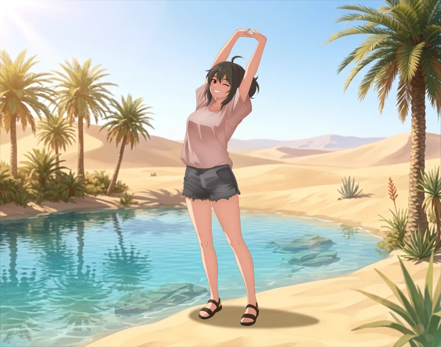 사막 오아시스에 놀러온 이리스 유마입니다._1.webp