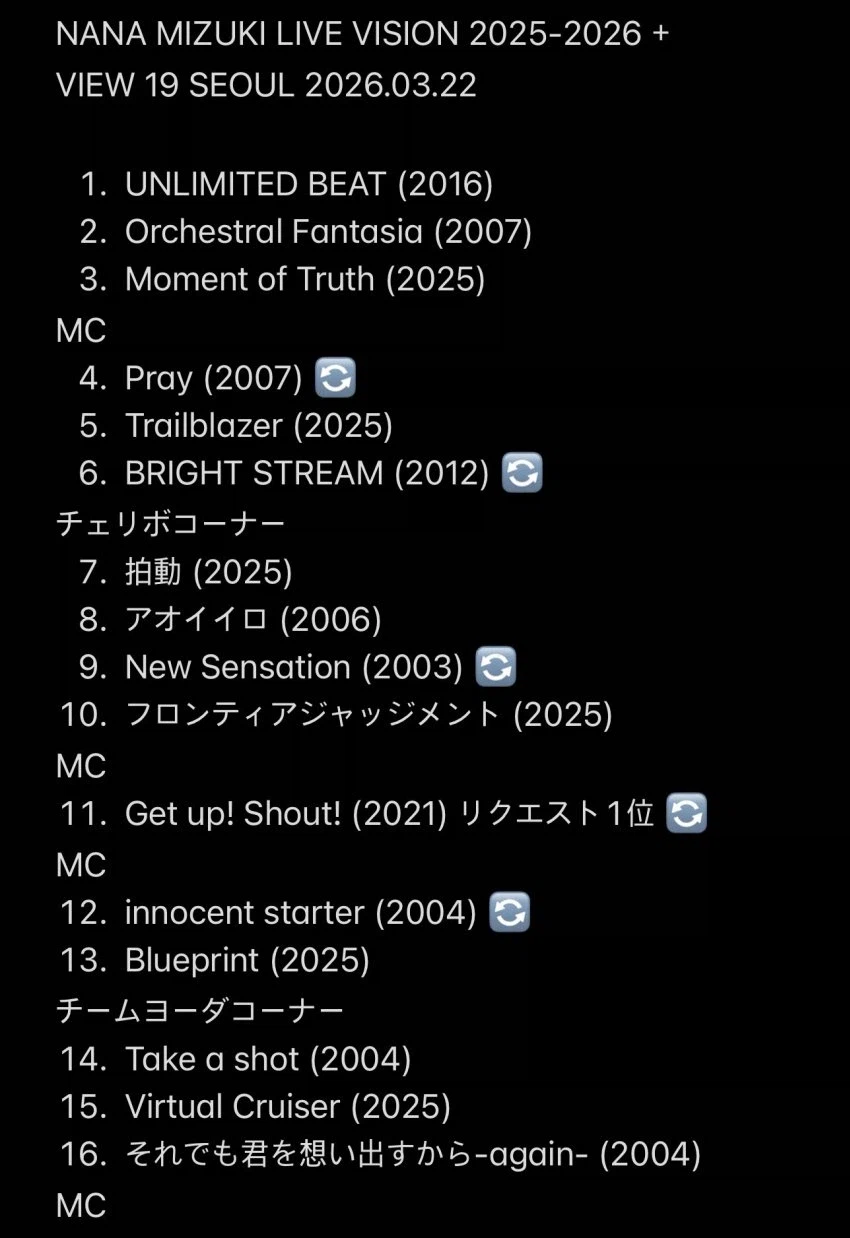이번 미즈키 나나 내한 라이브 1, 2일차 셋리스트_2.webp