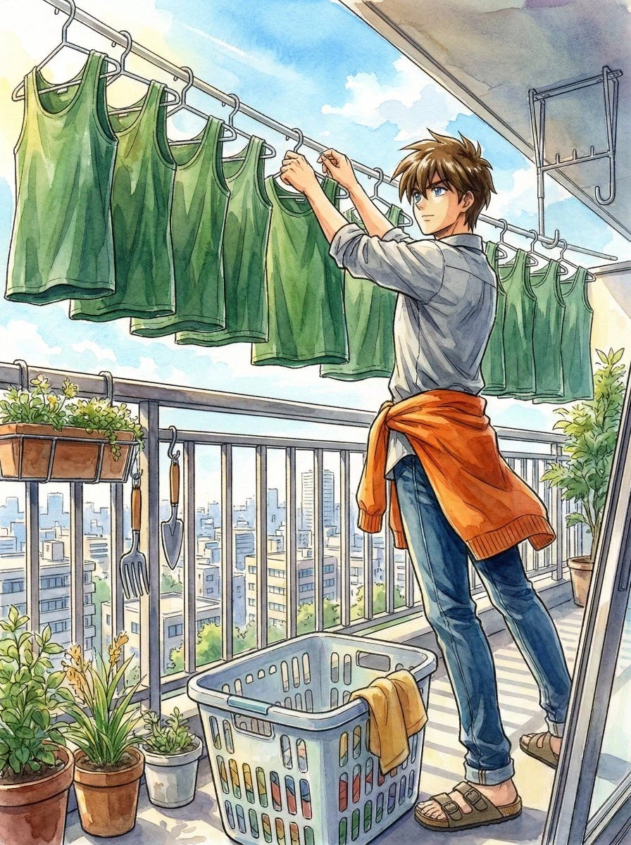 휴일에는 밀린 집안일을 하는 히이로 유이_1.webp