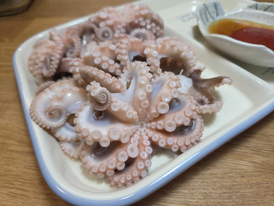 낚시 쭈꾸미, 돼지고기 수육과 김장김치._2.webp