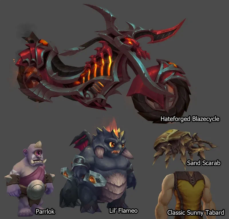 와우 12.0.5 교역소에 한정판 프로모션 탈것 판매: 증오벼림 불꽃이륜차_2.webp