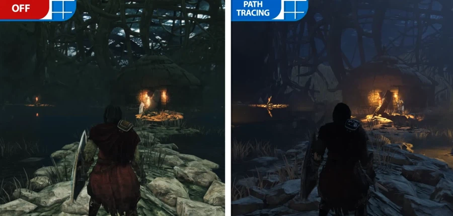 다크소울 2 원본, 패스트레이싱 비교_6.webp