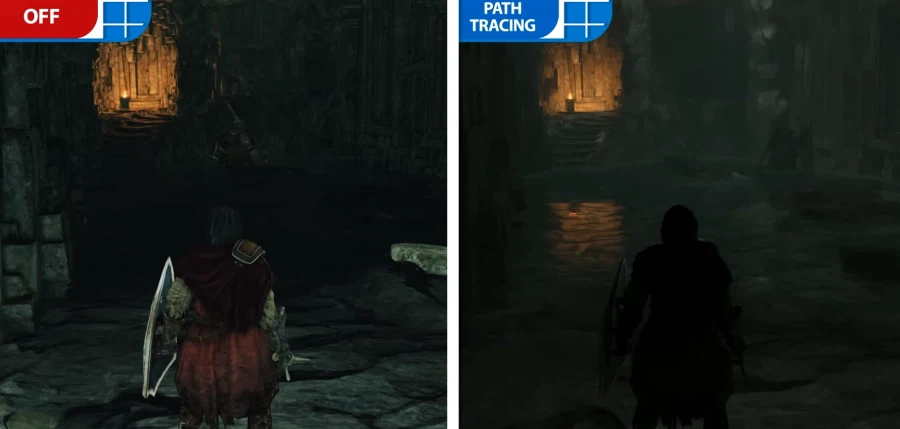 다크소울 2 원본, 패스트레이싱 비교_8.webp