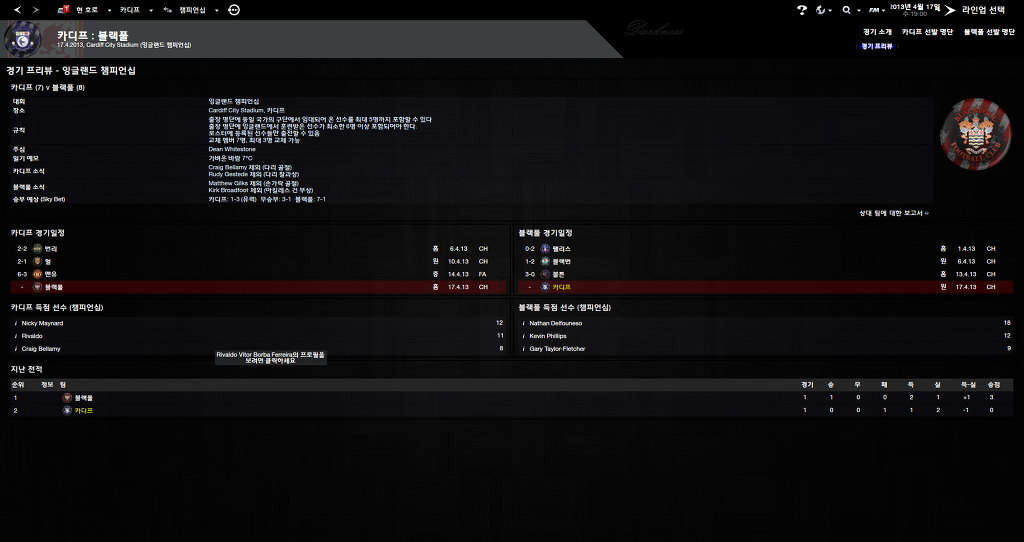 FM2013 - 카디프시티 ⑥ 시즌 막바지. 과연 승격은..?_36.jpg