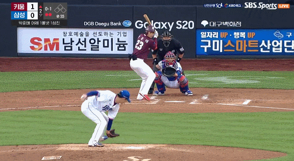 (데이터주의) '박해민 3안타+박승규 호수비' 삼성, 키움에 위닝시리즈_2.gif