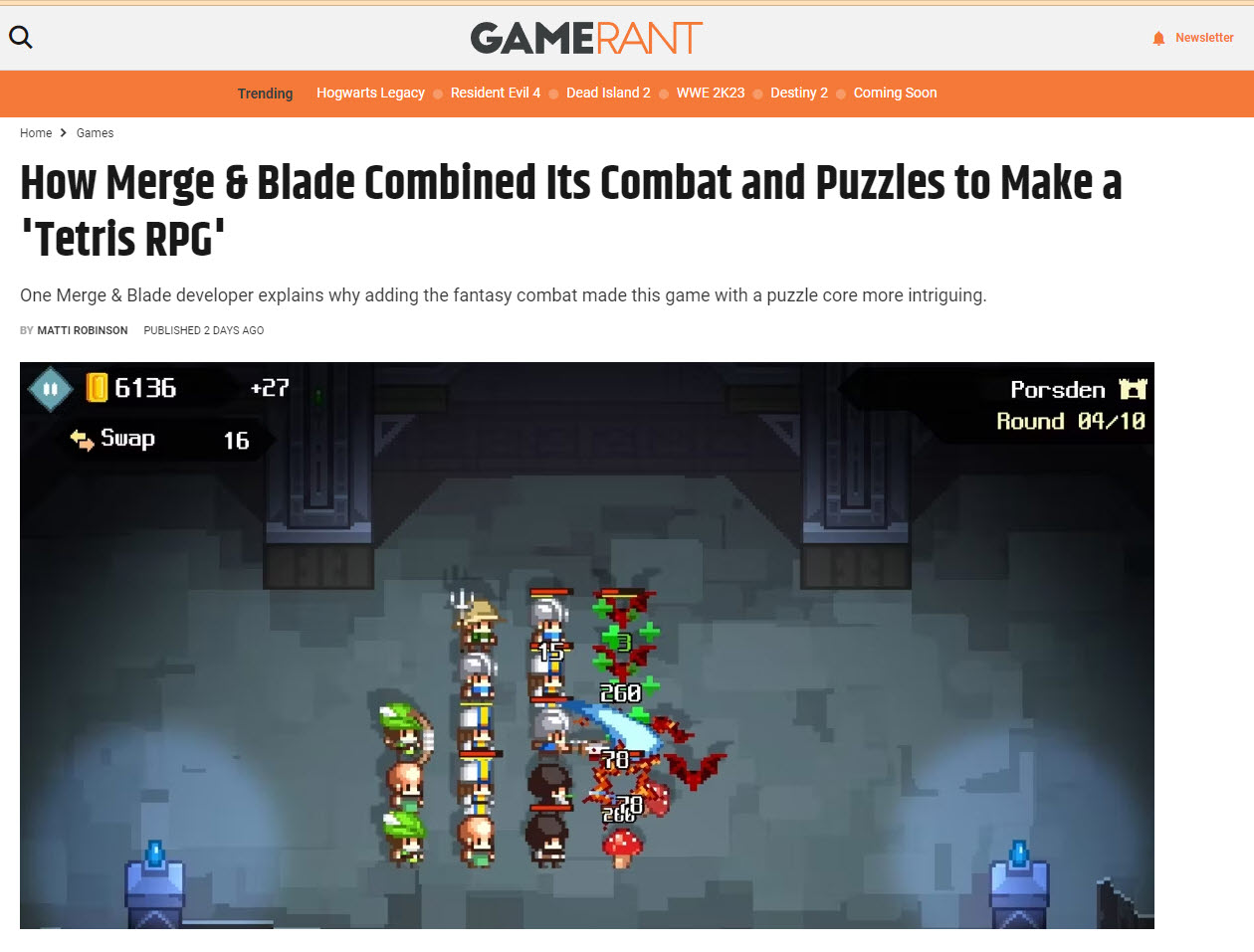 Merge Blade가 전투 퍼즐을 합쳐 테트리스 RPG를 만든 방법