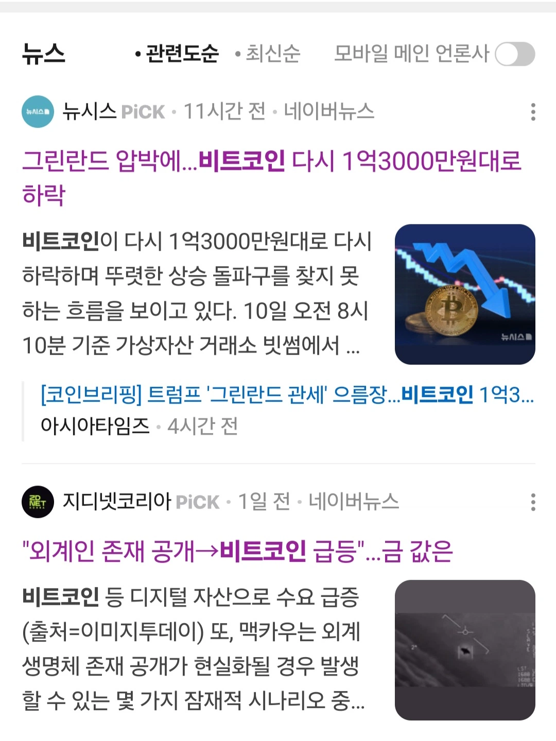 비트코인이 최근 올랐다가 떨어진 이유