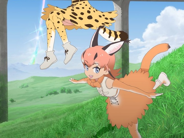 Ушастый друг. Ruinvs kemono. Kemono friends кадры. Kemono friends serval. Kemono friends медведь белый.